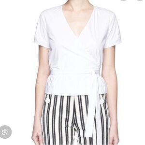 Theory Taupe Wrap Blouse